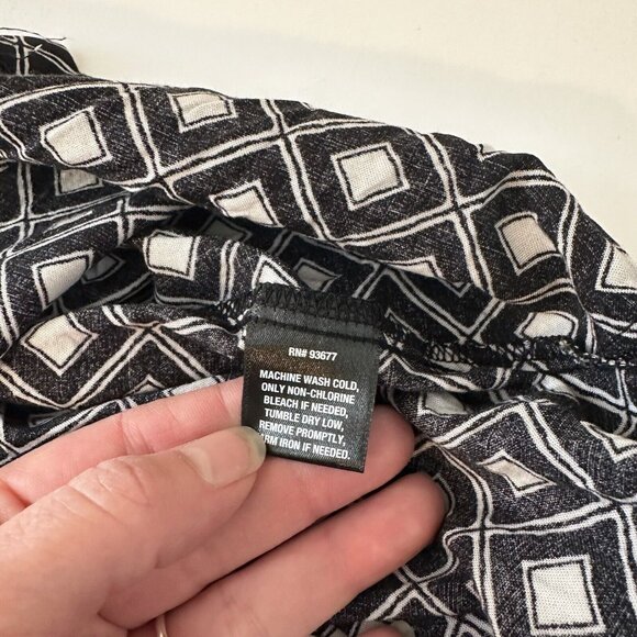 Shaquille O'Neil Mens Black & White Geometric Short Sleeve Collared Shirt Top 3X - Picture 9 of 10